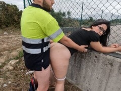 Creampie, trabajador, construction worker