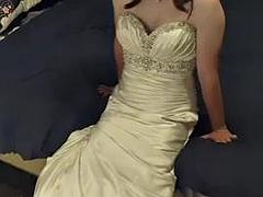 Braut, Crossdresser, Schwul, Lingerie, Masturbation, Satin, Solo, Hochzeit