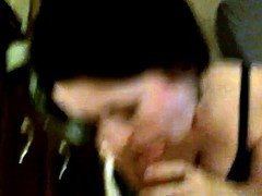 Cute Raven Hair Sucks Cock and Takes Load On Her Face