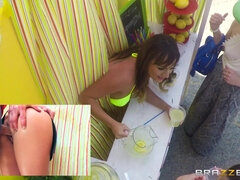 Charlotte Cross gets pounded while selling lemonade