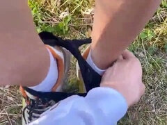 デカ尻, フェラチオ, 大学生, 中出し, フランス人, アウトドア, オマンコ, 女子高生