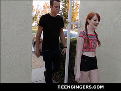 Pijpbeurt, Orgasme, Klein, Roodharige vrouw, Mager, Tiener