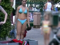 Bikini, Morena, Hendidura, Hd, Pezones, Coño, Afeitado, Voyeur