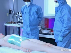 Fetish masturbation with a hot brunette FemBot Helix