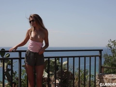 ビーチ, クリトリス, クラブ, ヨーロピアン, オナニー, アウトドア, ティーン, オッパイの