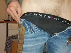 Chisel, uncut cock, clothed sex