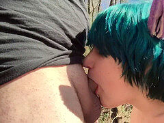 Pijpbeurt, Emo jongen, Kokhalzen, Huisgemaakt, Buiten, Openbaar