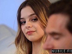 Molly Little seduces tutor and gets under her skirt