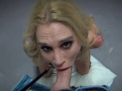 ブロンド, ボンデージ, 手コキする, 淫乱熟女, ナイロン, ストッキング, タトゥー, 締まりの良い