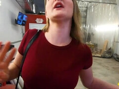 18 jahre, Grosser schwanz, Grosse titten, Blondine, Vollbusig, Auto, Pov, Ablutschen