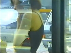 japanese girl stripping on the street
