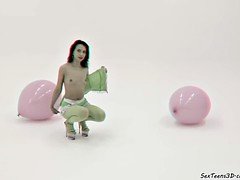 Flexible teen model posing in studio - 3D porn backstage