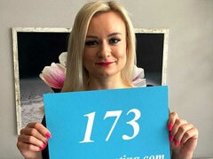 Highly fuckable blonde in casting