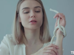 ブロンド, ボンデージ, フェティッシュ, Hd, パンティ, オマンコ, 靴下, 一人