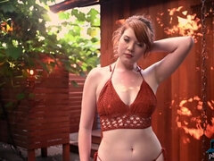 巨乳な, Hd, 天然, 赤毛, シャワー, 一人, ティーン, オッパイの