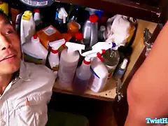Spermaladung, Hundestellung, Hd, Küche, Lecken, Nackt, Muschi