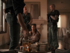 お尻, 舐める尻, 黒人, 茶髪の, 巨乳な, なめる, スパンキング, 三人