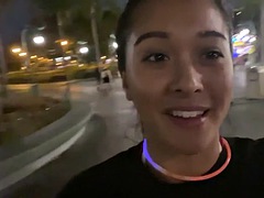 Amateur, Gros seins, Brunette brune, Gode, Masturbation, De plein air, Solo, Nénés