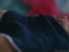 お尻, ベッドルーム, 茶髪の, キス, レズビアン, マッサージ, 小柄, オマンコ