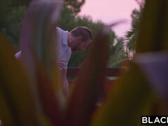 黒人, フェラチオ, 茶髪の, バック, 開帳, 異人種間, 下着, 馬乗り