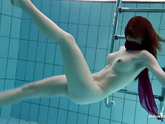 美女, デカパイ, ブロンド, 面白, 裸, 公共, ティーン, 水中
