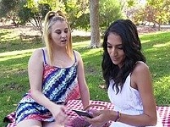 Big cock, Blowjob, Female, Hardcore, Hd, Interracial, Lesbian, Tits