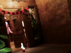 Besties spreading wide for candies in foursome