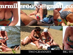 Wohlbeleibte schöne frauen, Strand, Grosser arsch, Grosse titten, Bikini, Verrückt, Oma, Titten