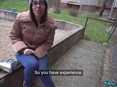 Sucer une bite, Brunette brune, Queue, Gode, Fille latino, De plein air, Pov