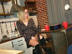 Blonde Mom i`d like to fuck step mom watches me masturbate and gets a squirt in the kitchen