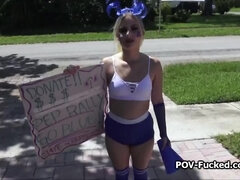 Blondine, Blasen, Schwanz, Hd, Geld, Jungendliche (18+), Titten