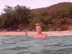Leie, Strand, Bikini, Freundin, Im freien, Pov, Öffentlich, Abendanzug