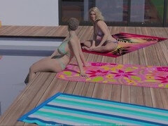 Big titty cougar invites you to join her in a POV visual novel adventure