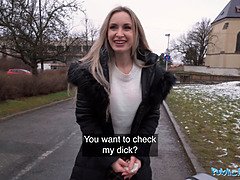 Blond, Pijpbeurt, Hondjeshouding, Hd, Gezichtspunt, Openbaar, Zoon, Vrouw