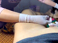 Amateur, Asiatique, Grosse bite, Homme nu et filles habillées, Médecin, Bite énorme, Monstre, Voyeur