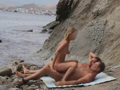 3Some With Towheaded Milf Drill Naturist Beach Voyeur