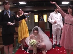 Christian Japanese wedding with the busty bride and the bride's maid fucked in church