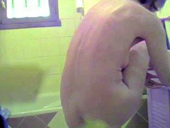 浴室, 毛深い, 熟年, 母, シャワー, スパイ, のぞき