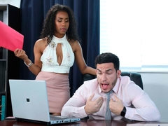 Grosse titten, Schwarz, Blasen, Schwarz, Handjob, Lecken, Büro, Jungendliche (18+)