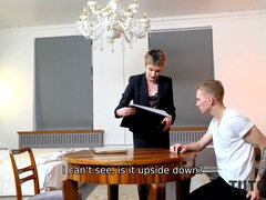 Kinky MILF tutor gets her saggy snatch stuffed with student's hard cock