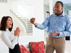 デカチン, フェラチオ, 茶髪の, バック, 異人種間, 自然山雀, ストッキング, ティーン