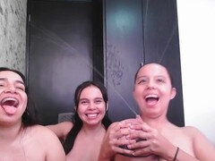 Tetas grandes, Lactando, Lesbiana, Leche, Chupando