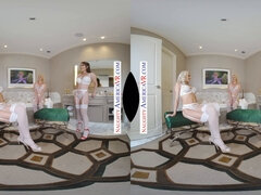 Virtual Reality foursome with naughty friends before wedding - big boobs, big ass, big tits, and POV action!