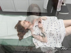 Doc hammering cute redhead patient at the office