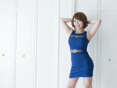 Asiatisch, Schönheit, Kleid, Japanische massage, Mutti, Kurzes haar, Dürr, Titten