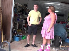 Busty Amateur Milf Jojo Seduces The Mechanic & Gets A Creampie