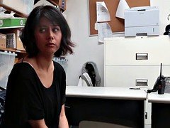 Sucer une bite, Brunette brune, Attrapée, Police, Tatouage, Adolescente