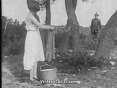 Bisexual Threesome Fucking Outdoors (1930s Vintage)