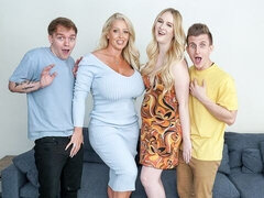 デカチン, デカパイ, ブロンド, フォアサム, 手コキする, なめる, 自然山雀, オマンコ