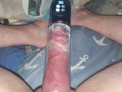 Caught by my best friend using a sex pump, she goes wild and gives an intense handjob